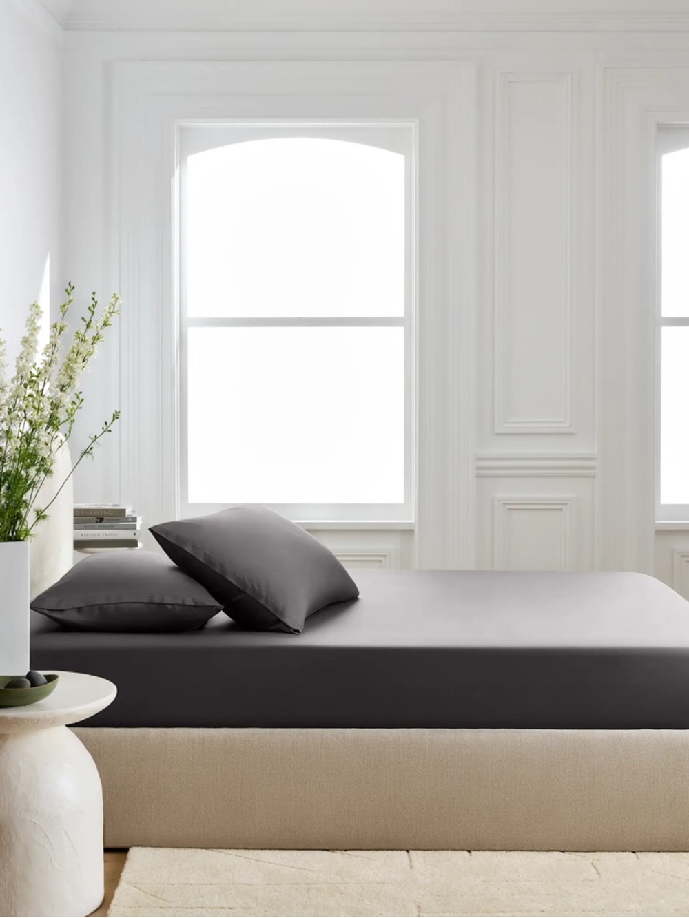 QUINCE Bamboo Fitted Sheet King Charcoal 7450